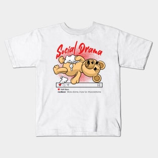 Social drama. love if you like. funny drama bear Kids T-Shirt